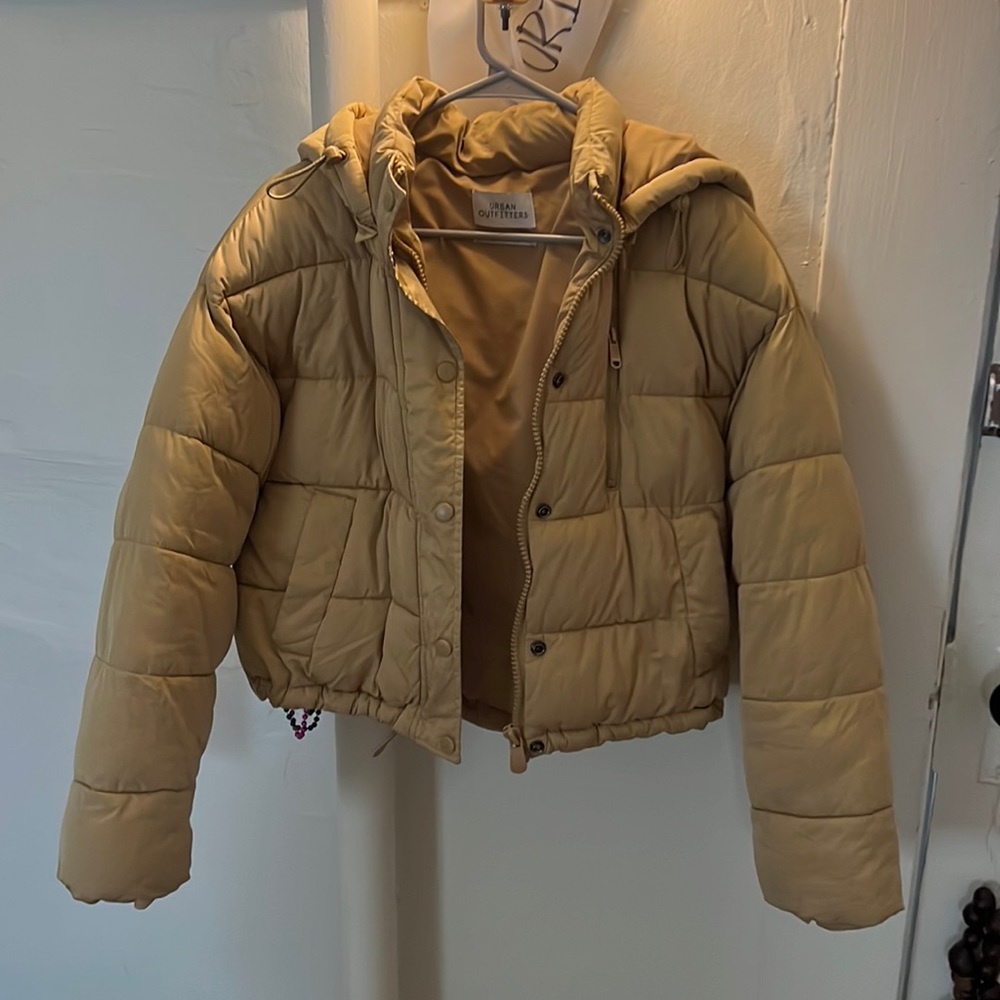 yellow puffer jacket from urban outfitters